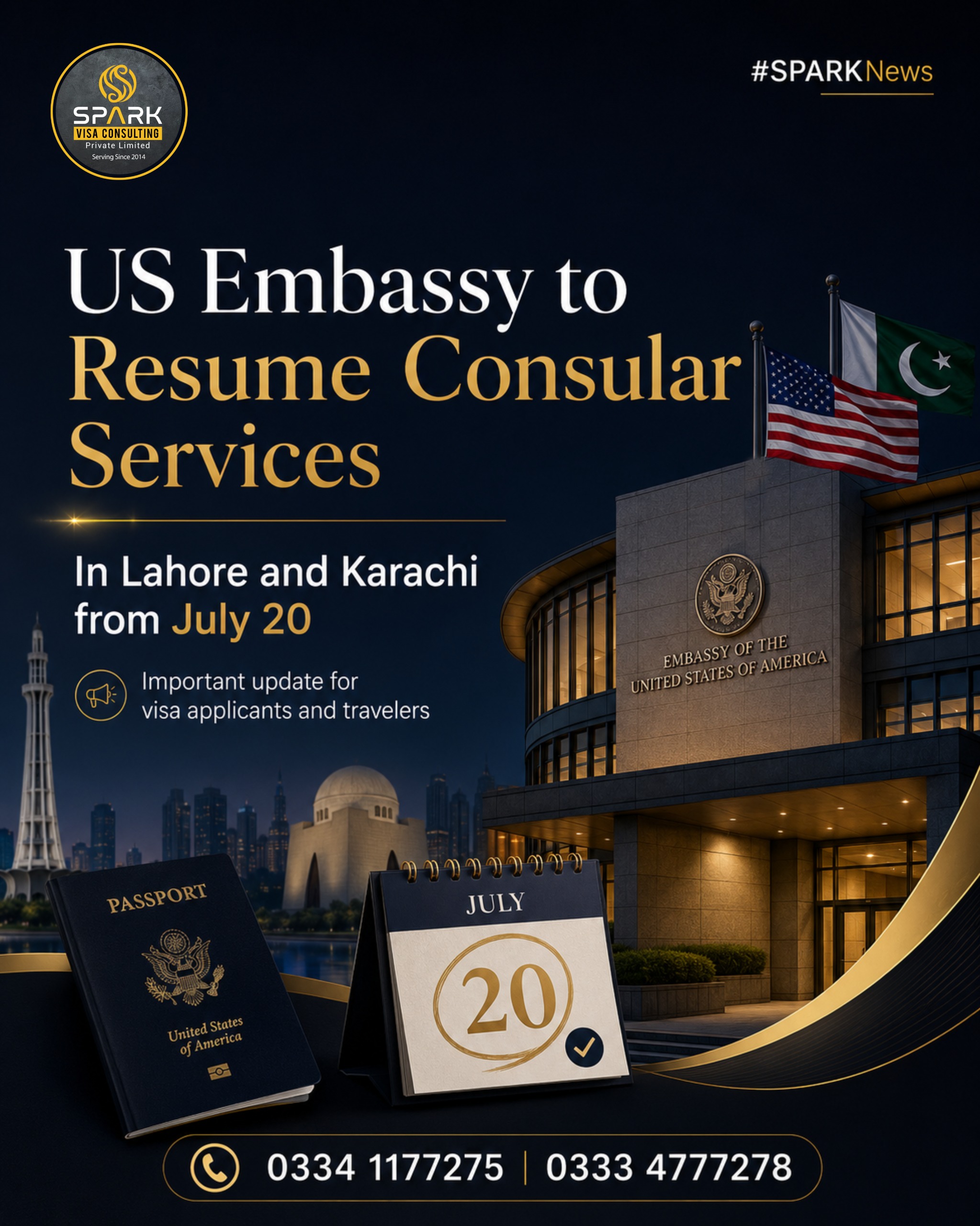 US Embassy to resume Consular Services