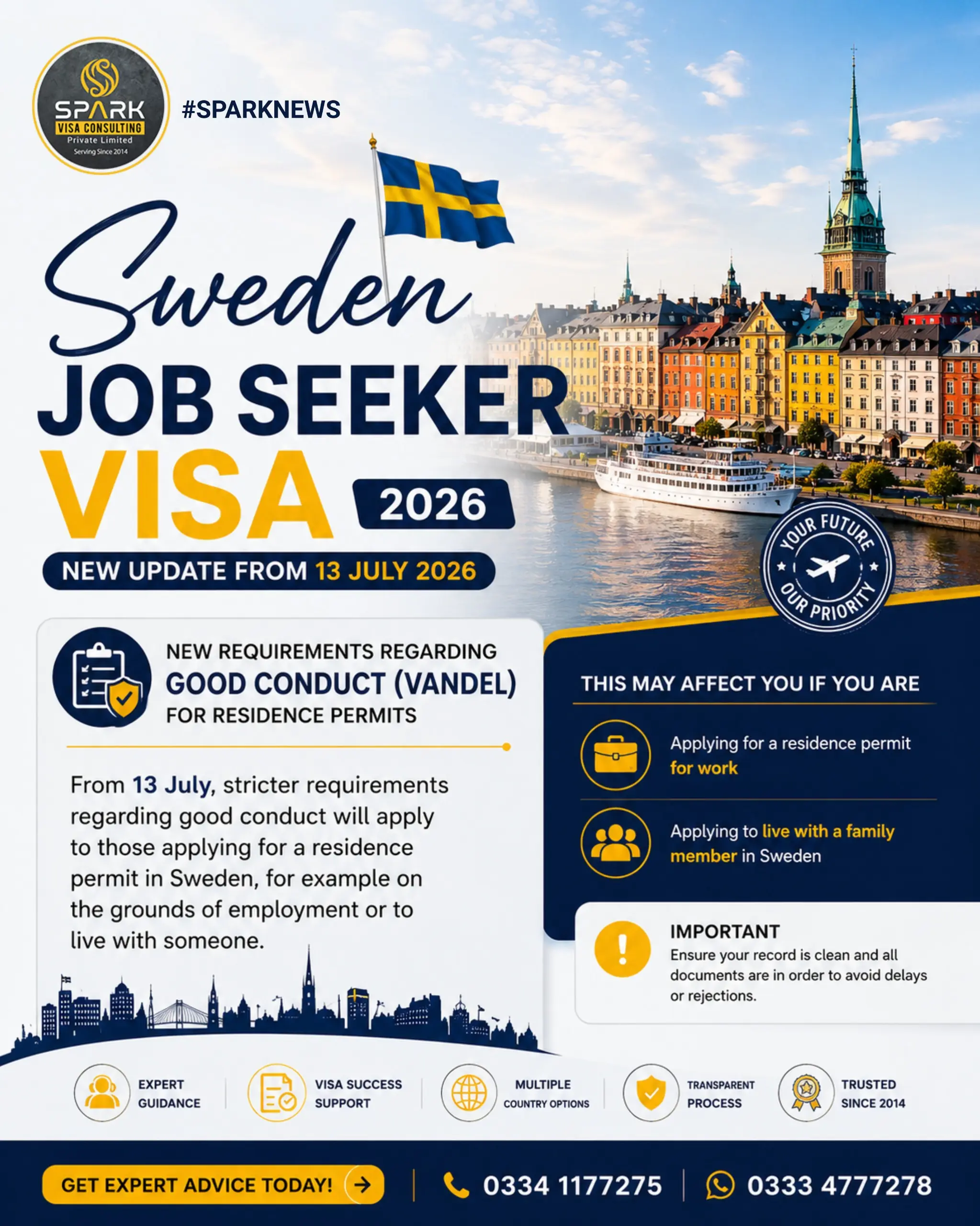 swaden job seeker visa 2026